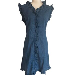 Blue Ruffle Midi Dress